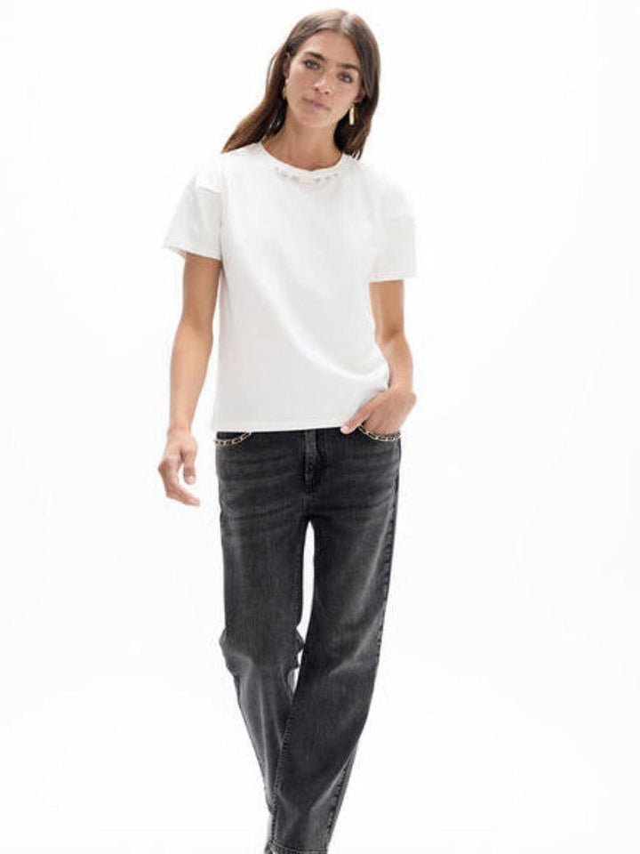 Lola Casademunt Embellished T-Shirt In White 2615026-Nicola Ross