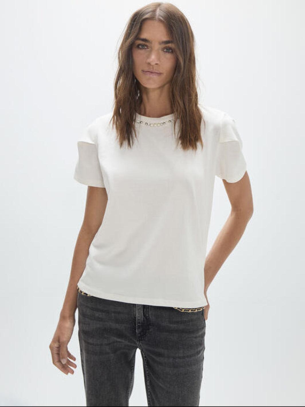 Lola Casademunt Embellished T-Shirt In White 2615026-Nicola Ross