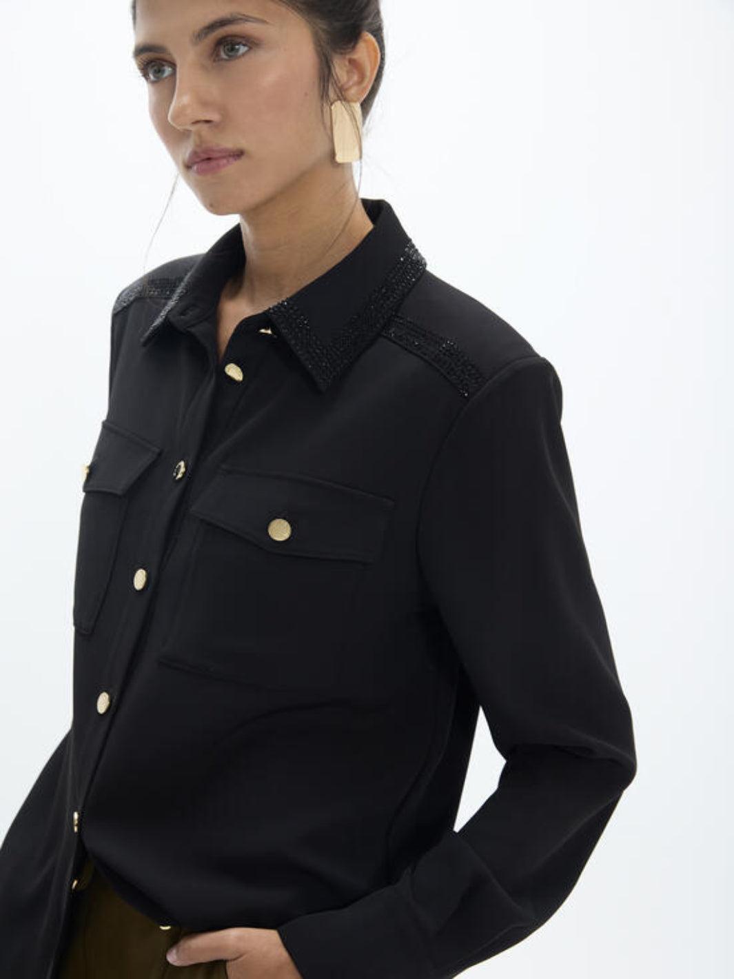 Lola Casademunt Embellished Utility Shirt In Black 2615038-Nicola Ross