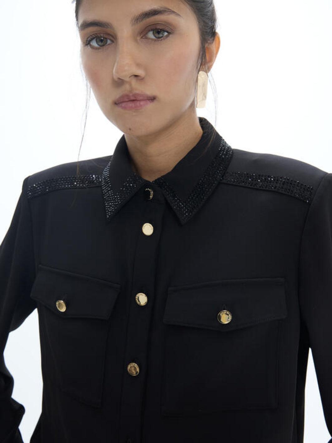 Lola Casademunt Embellished Utility Shirt In Black 2615038-Nicola Ross