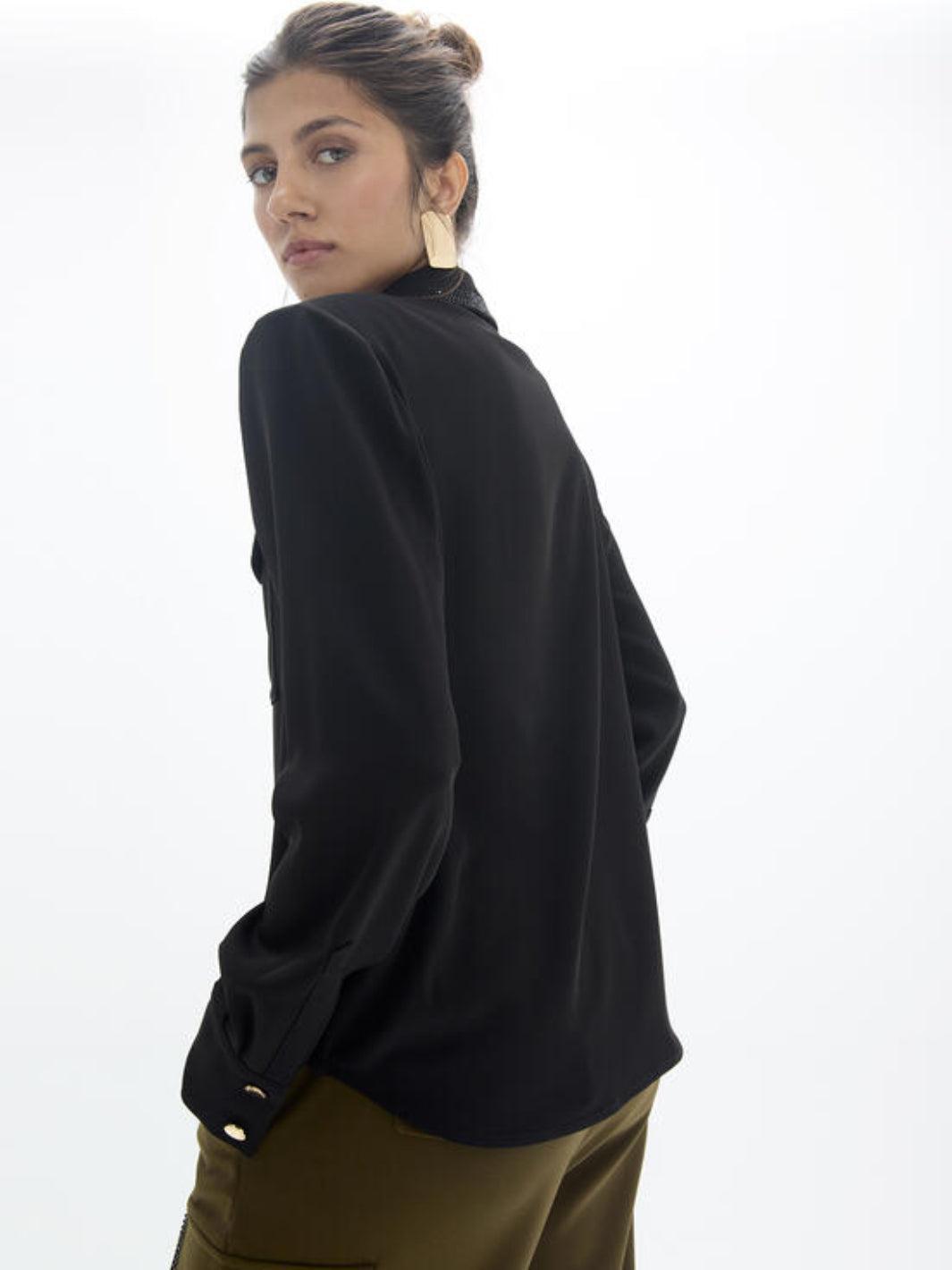 Lola Casademunt Embellished Utility Shirt In Black 2615038-Nicola Ross