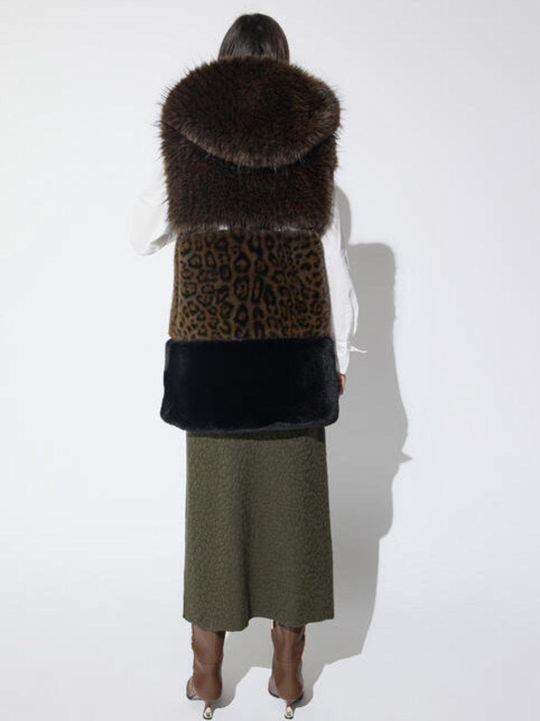 Lola Casademunt Faux Fur Gilet In Brown 2601017-Nicola Ross