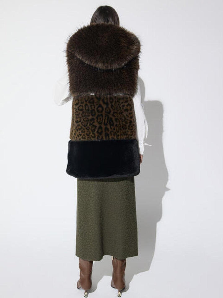 Lola Casademunt Faux Fur Gilet In Brown 2601017-Nicola Ross