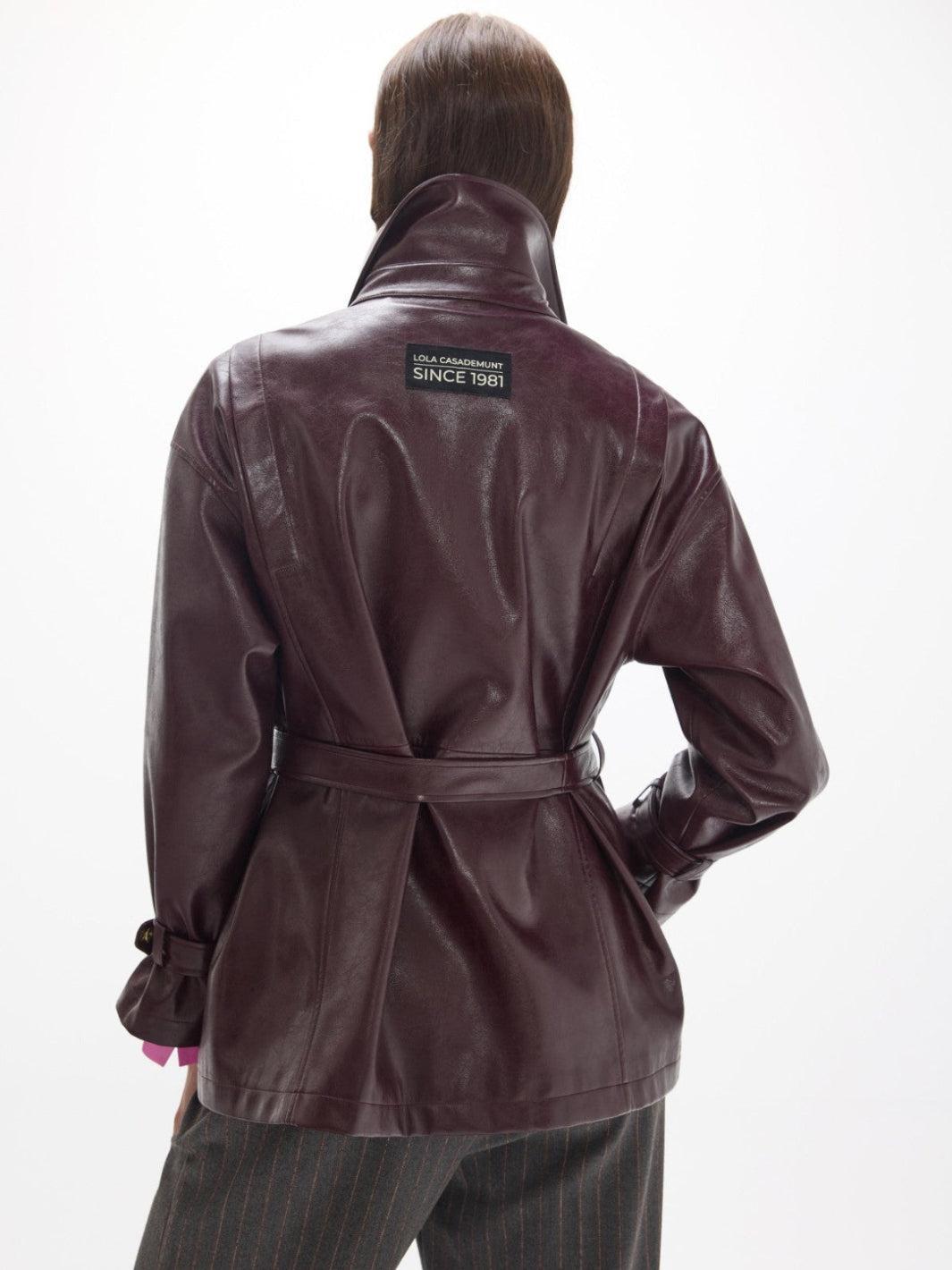 Lola Casademunt Faux Leather Jacket in Burgundy 2602015-Nicola Ross