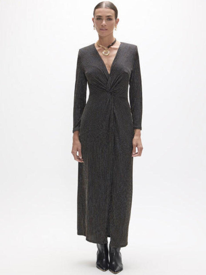 Lola Casademunt Metallic Maxi Dress in Black/Gold 2616007-Nicola Ross
