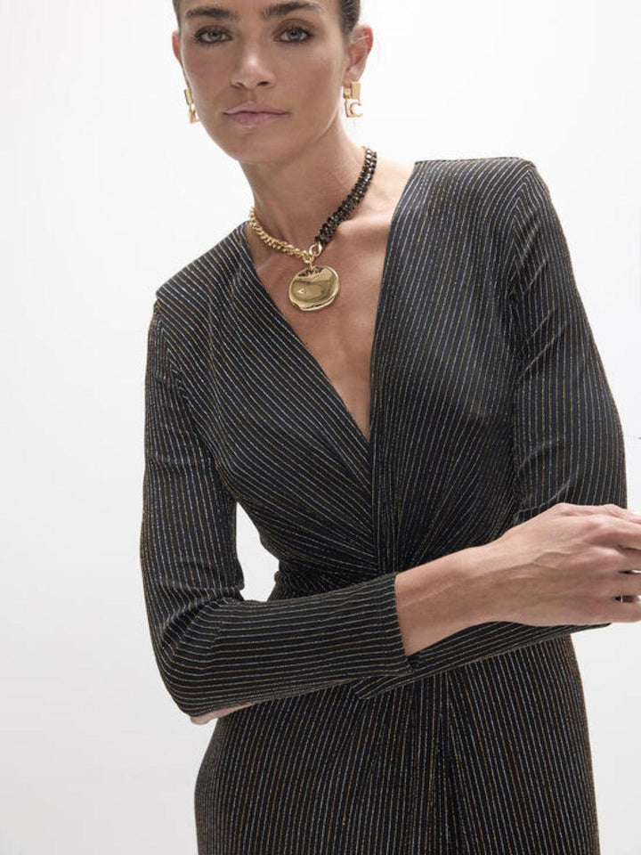 Lola Casademunt Metallic Maxi Dress in Black/Gold 2616007-Nicola Ross
