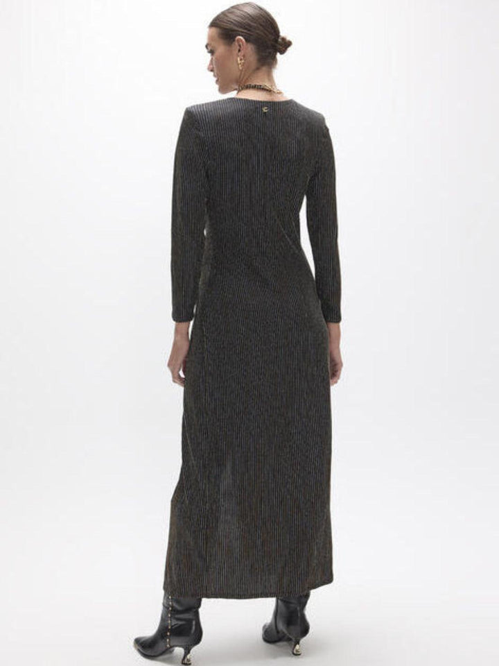 Lola Casademunt Metallic Maxi Dress in Black/Gold 2616007-Nicola Ross