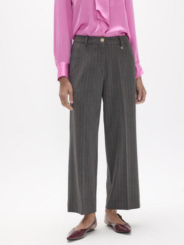 Lola Casademunt Pinstripe Wide Leg Trousers In Grey 2614009-Nicola Ross