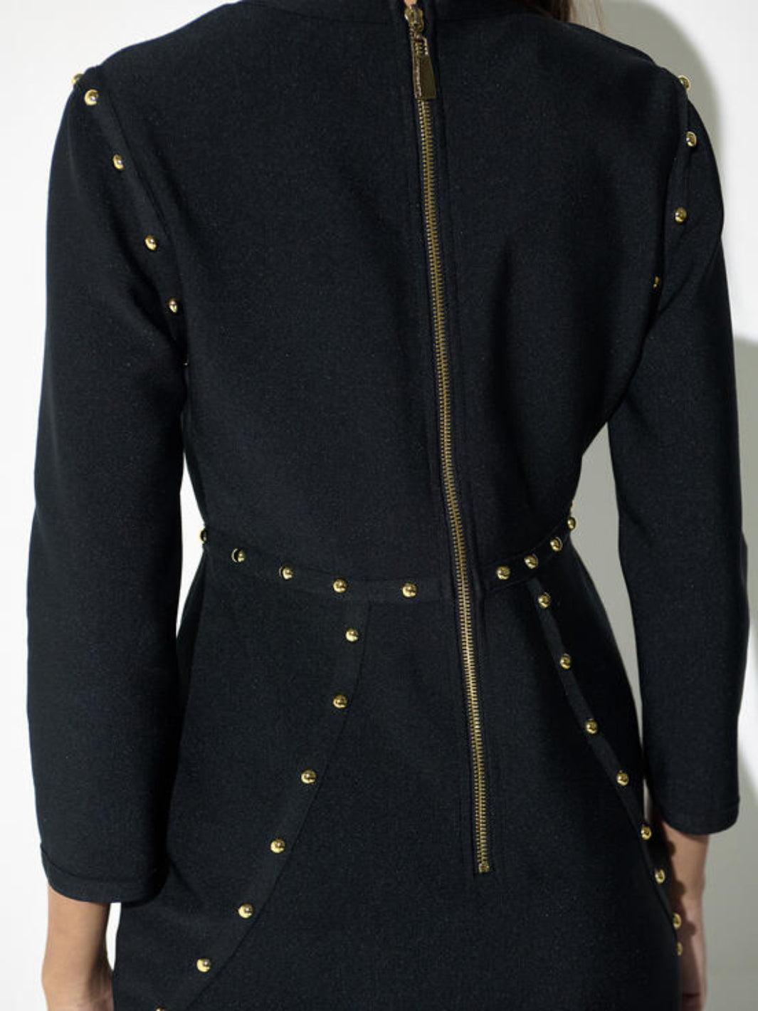 Lola Casademunt Stud Detail Midi Dress In Black 2615003-Nicola Ross