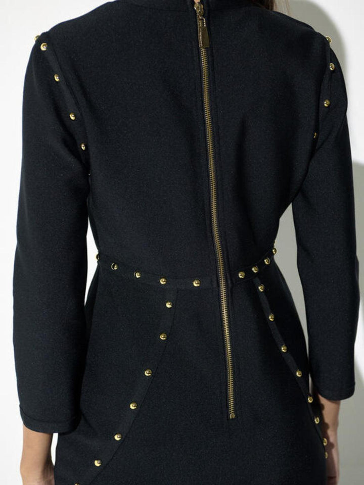 Lola Casademunt Stud Detail Midi Dress In Black 2615003-Nicola Ross
