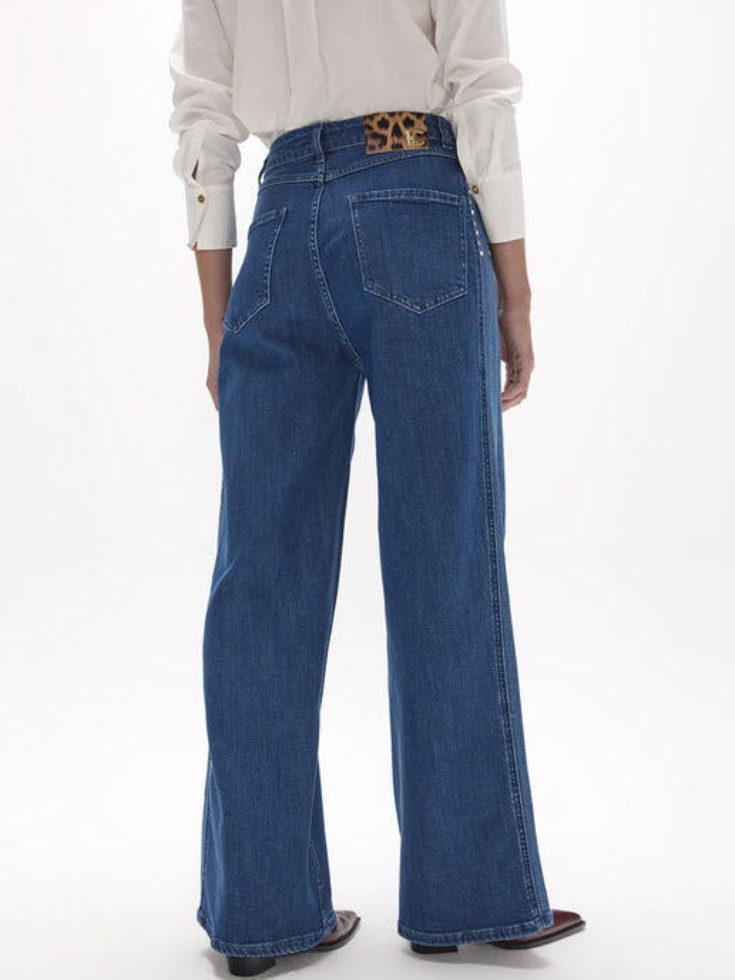 Lola Casademunt Wide-Leg Stud Detail Jeans In Blue 2614021-Nicola Ross