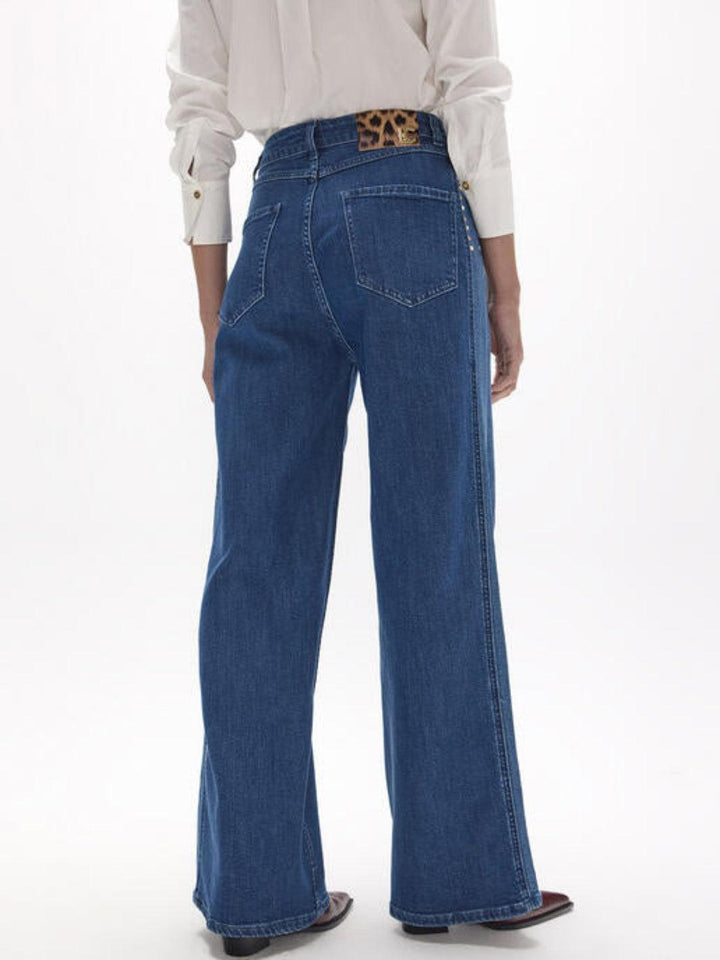 Lola Casademunt Wide-Leg Stud Detail Jeans In Blue 2614021-Nicola Ross