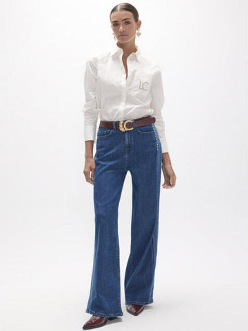 Lola Casademunt Wide-Leg Stud Detail Jeans In Blue 2614021-Nicola Ross
