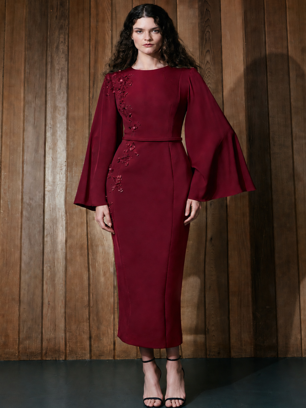 Maisonel Midi Dress In Brick ME3197-Mother of the bride- mother of the groom -Nicola Ross