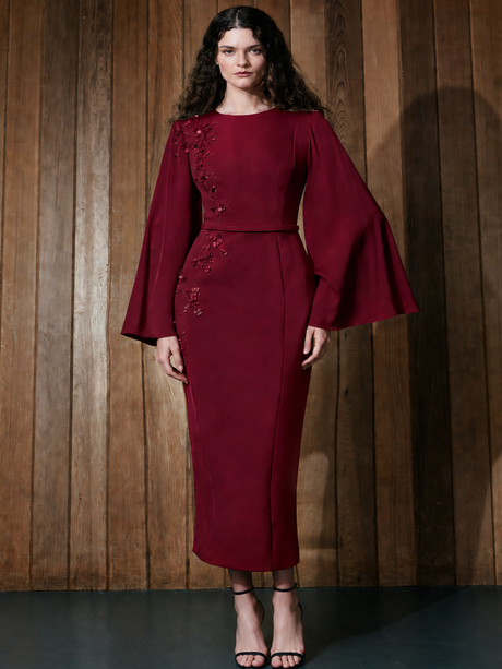 Maisonel Midi Dress In Brick ME3197-Mother of the bride- mother of the groom -Nicola Ross