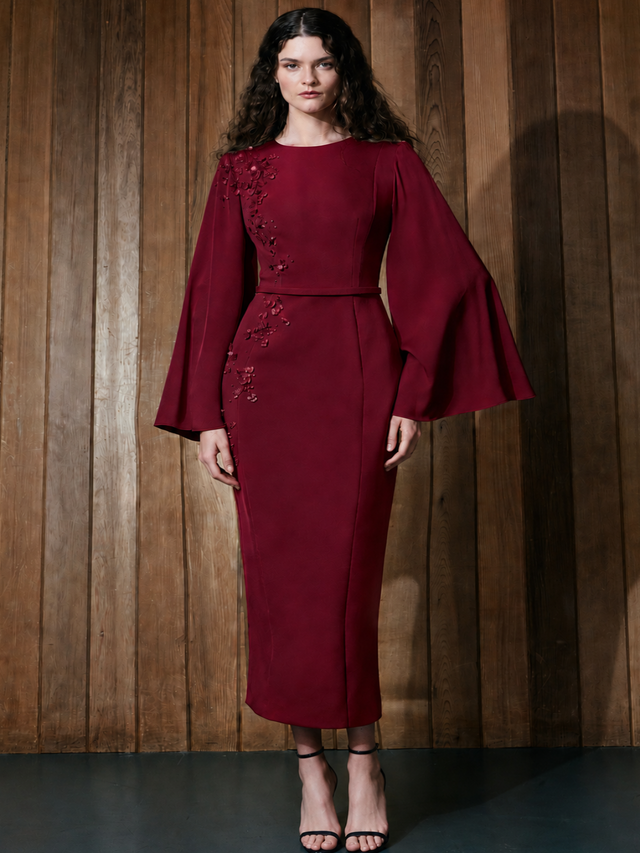Maisonel Midi Dress In Brick ME3197-Mother of the bride- mother of the groom -Nicola Ross