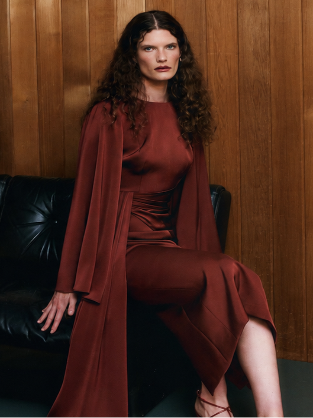 Maisonel Midi Dress In Brick ME3198B-Mother of the bride- mother of the groom -Nicola Ross
