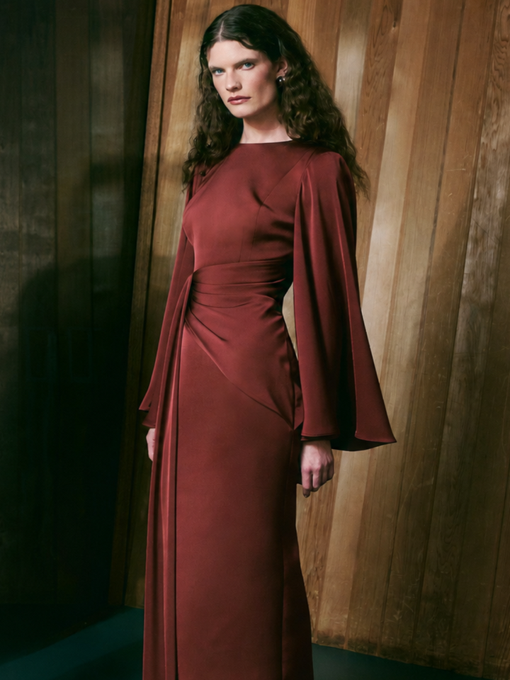 Maisonel Midi Dress In Brick ME3198B-Mother of the bride- mother of the groom -Nicola Ross