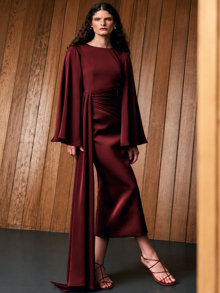 Maisonel Midi Dress In Brick ME3198B-Mother of the bride- mother of the groom -Nicola Ross