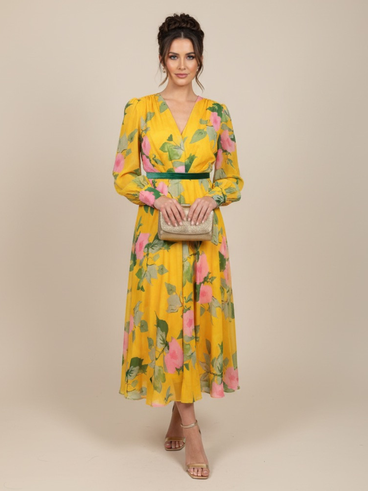 Matilde Canó Floral Dress T517-Occasion Wear-Guest of the wedding-Nicola Ross