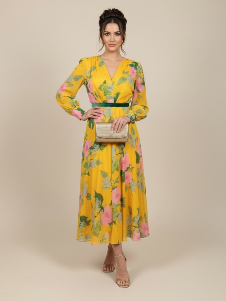 Matilde Canó Floral Dress T517-Occasion Wear-Guest of the wedding-Nicola Ross