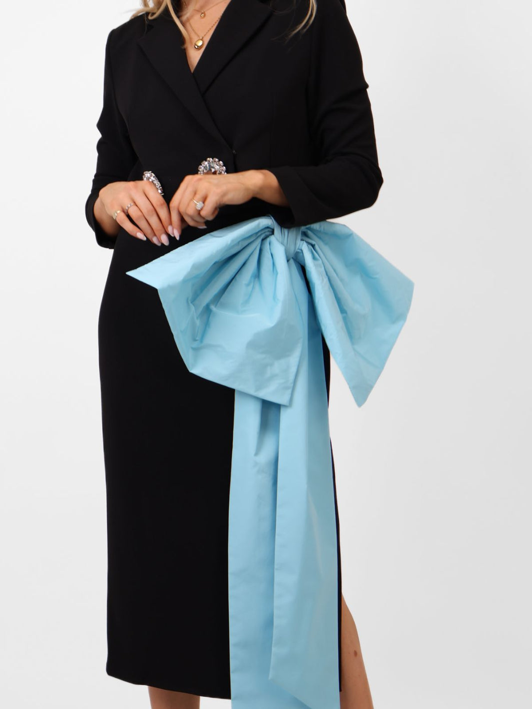 Moskada Midi Dress & Jacket 7104/7102 In Black/Aqua-Mother of the bride- mother of the groom -Nicola Ross