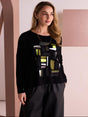 Naya Abstract Top In Black/Thyme 26148-Nicola Ross