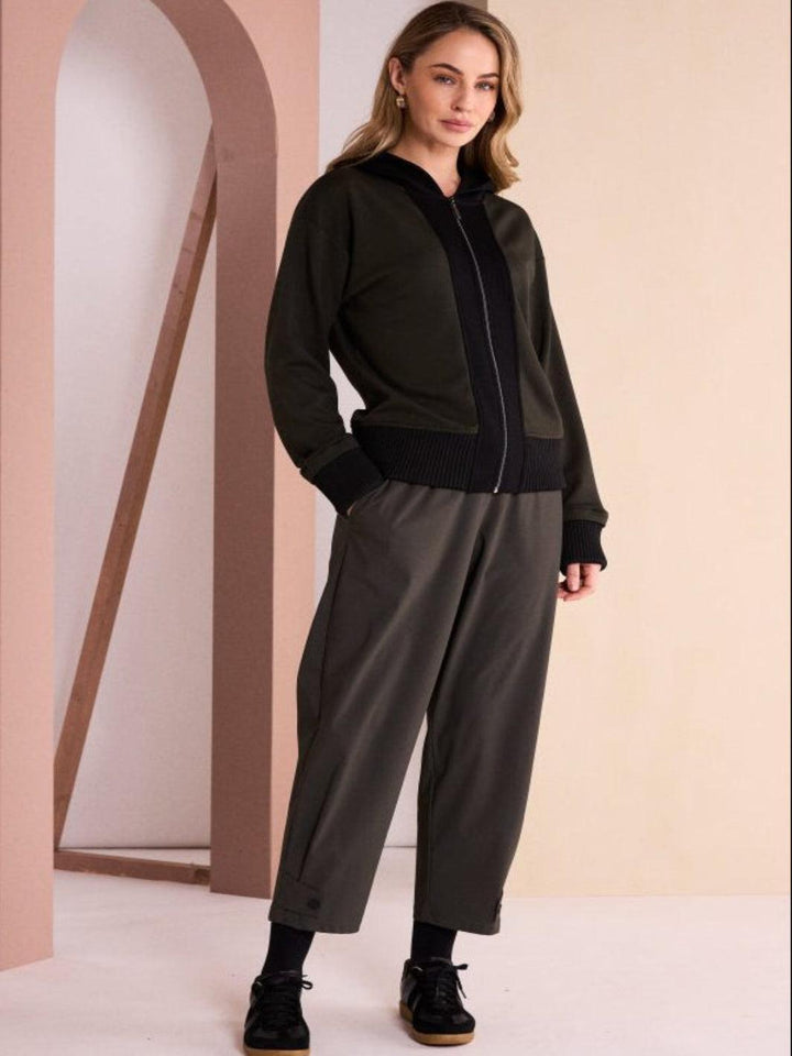 Naya Drawstring Trousers in Thyme 26116-Nicola Ross