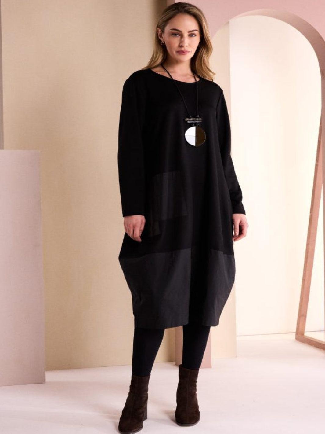 Naya Midi Dress In Black 26164-Nicola Ross