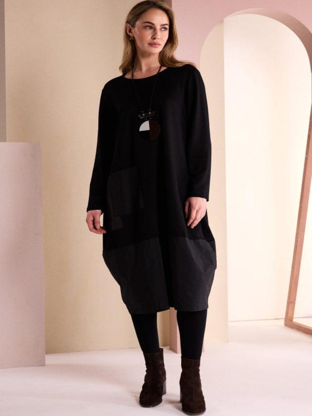 Naya Midi Dress In Black 26164-Nicola Ross