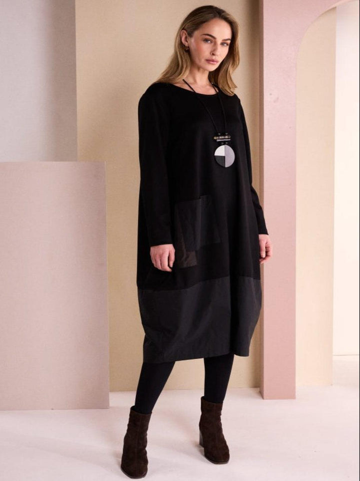 Naya Midi Dress In Black 26164-Nicola Ross