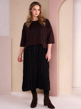 Naya Two Piece Dress With Overtop In Black/Chocolate 26315-Nicola Ross