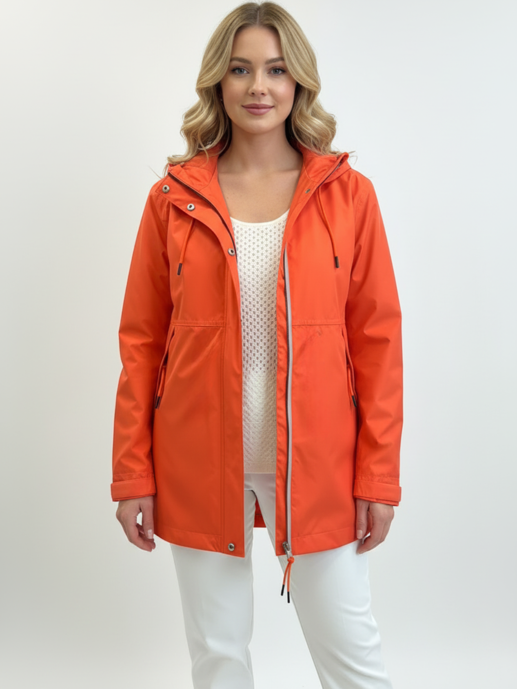 Normann Lightweight Rain Jacket In Coral 4616-47-Nicola Ross