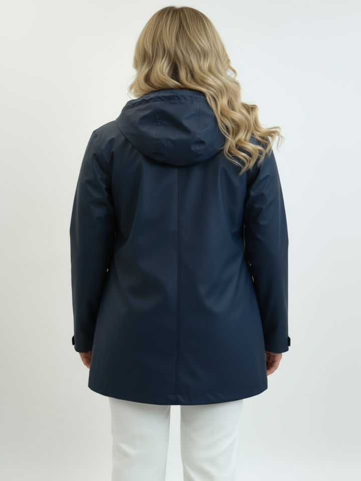 Normann Lightweight Rain Jacket In Navy 4616-69-Nicola Ross
