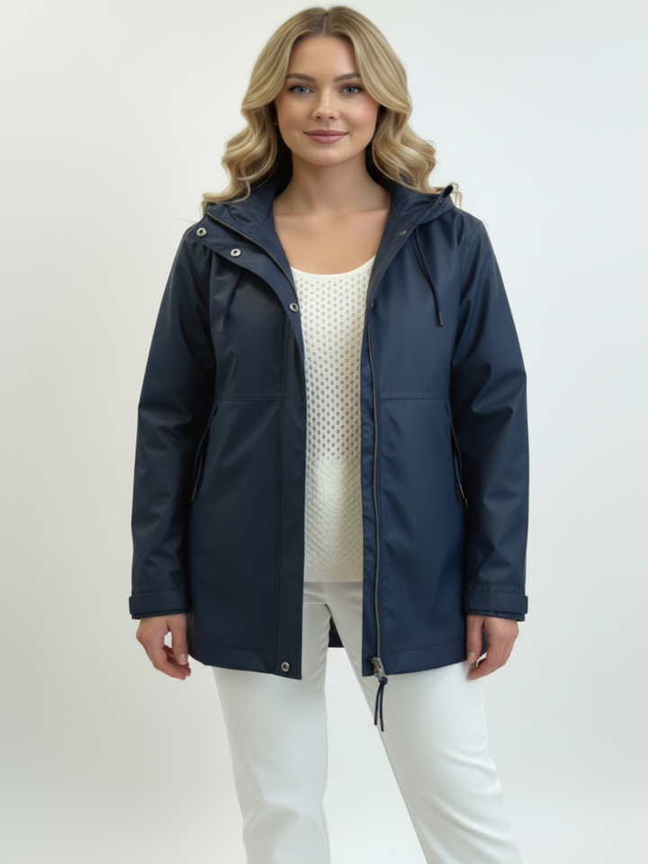 Normann Lightweight Rain Jacket In Navy 4616-69-Nicola Ross