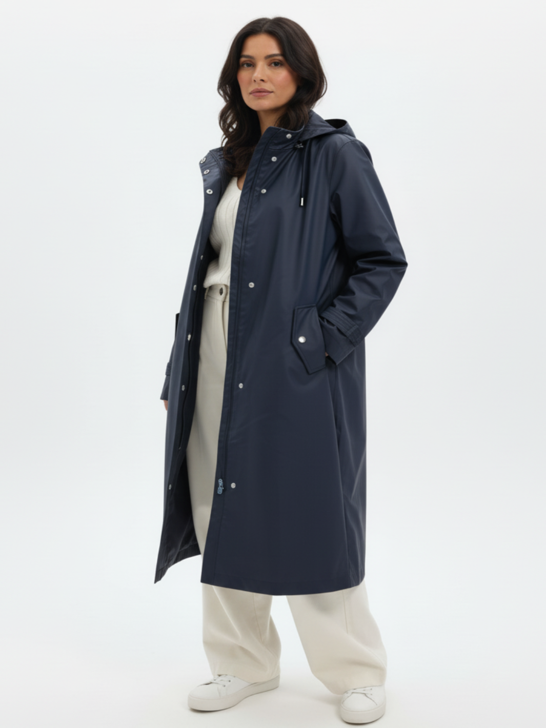 Normann Long Jacket In Navy 4610-69-Nicola Ross