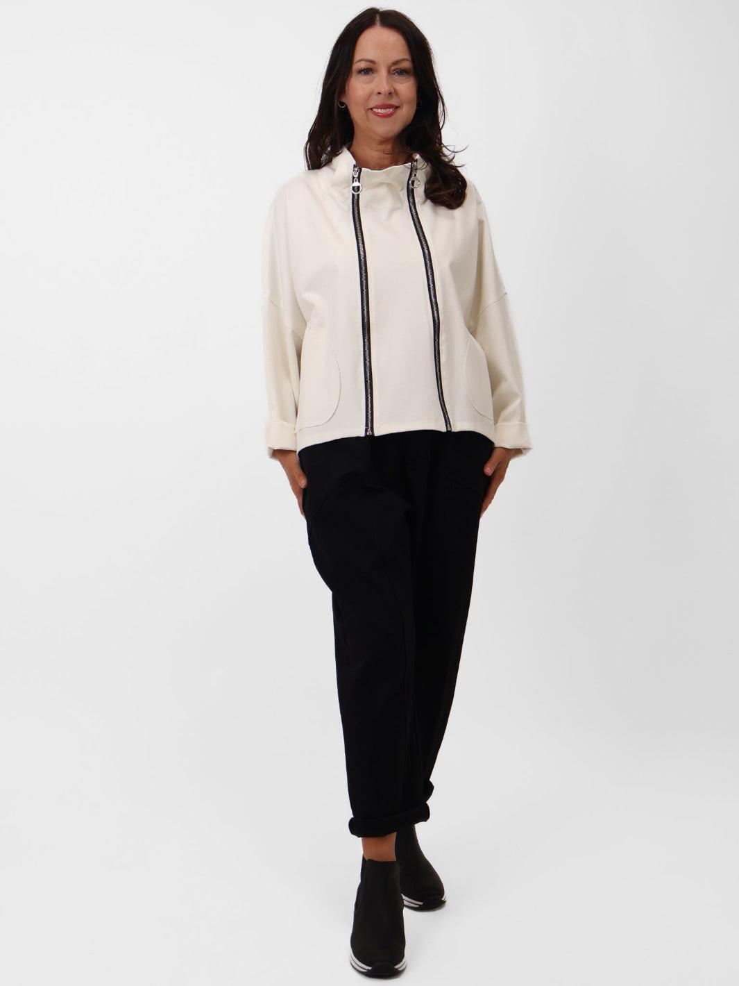 Renee Zip Jacket In Cream-Nicola Ross