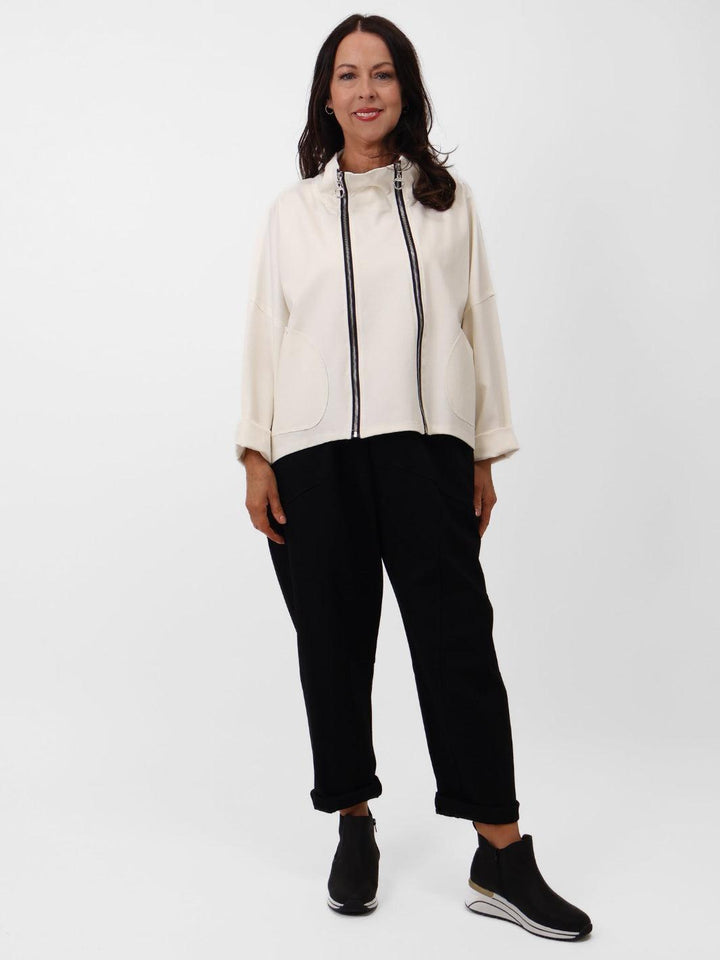 Renee Zip Jacket In Cream-Nicola Ross