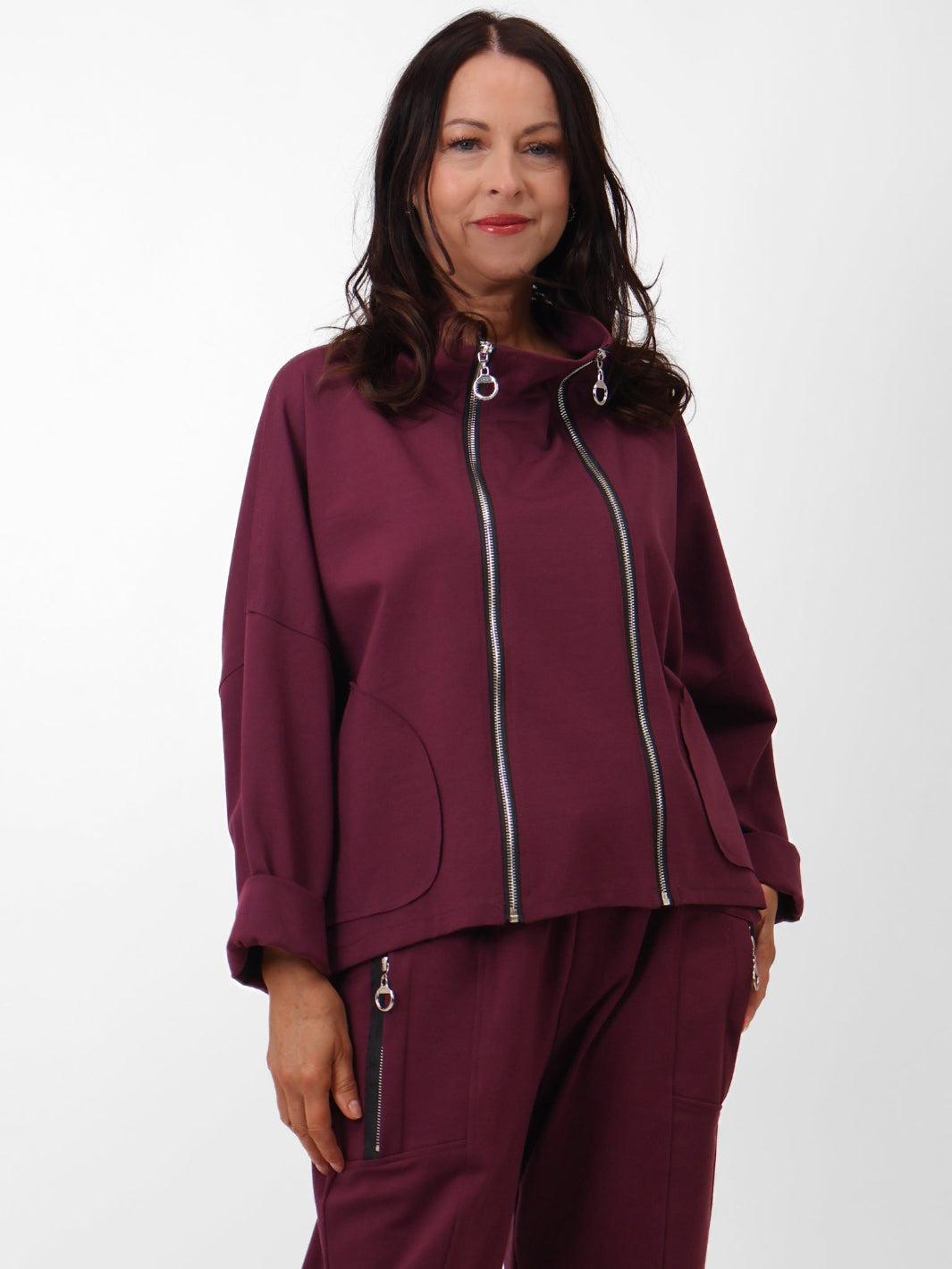 Renee Zip Jacket In Plum-Nicola Ross