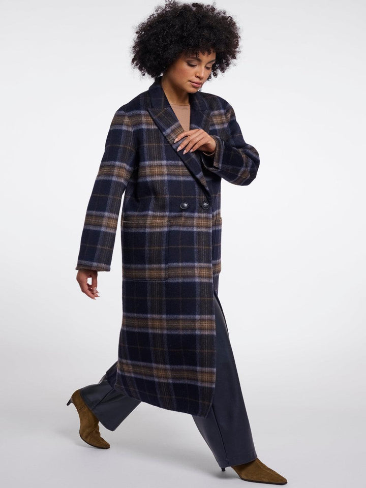 Rino & Pelle Adria Reversible Coat In Dark Navy-Nicola Ross