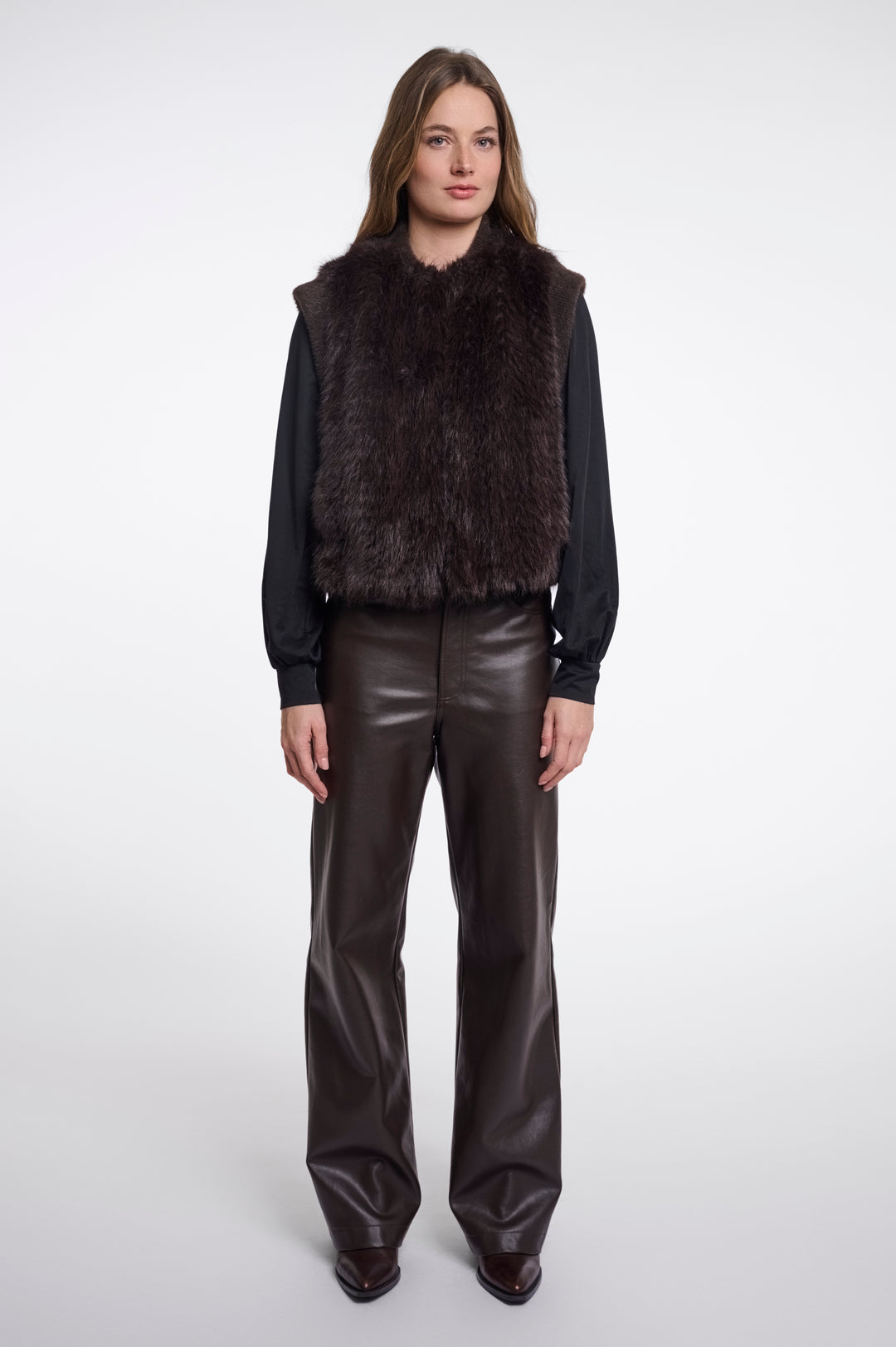 Rino & Pelle Alvita Waistcoat In Dark Brown-Nicola Ross