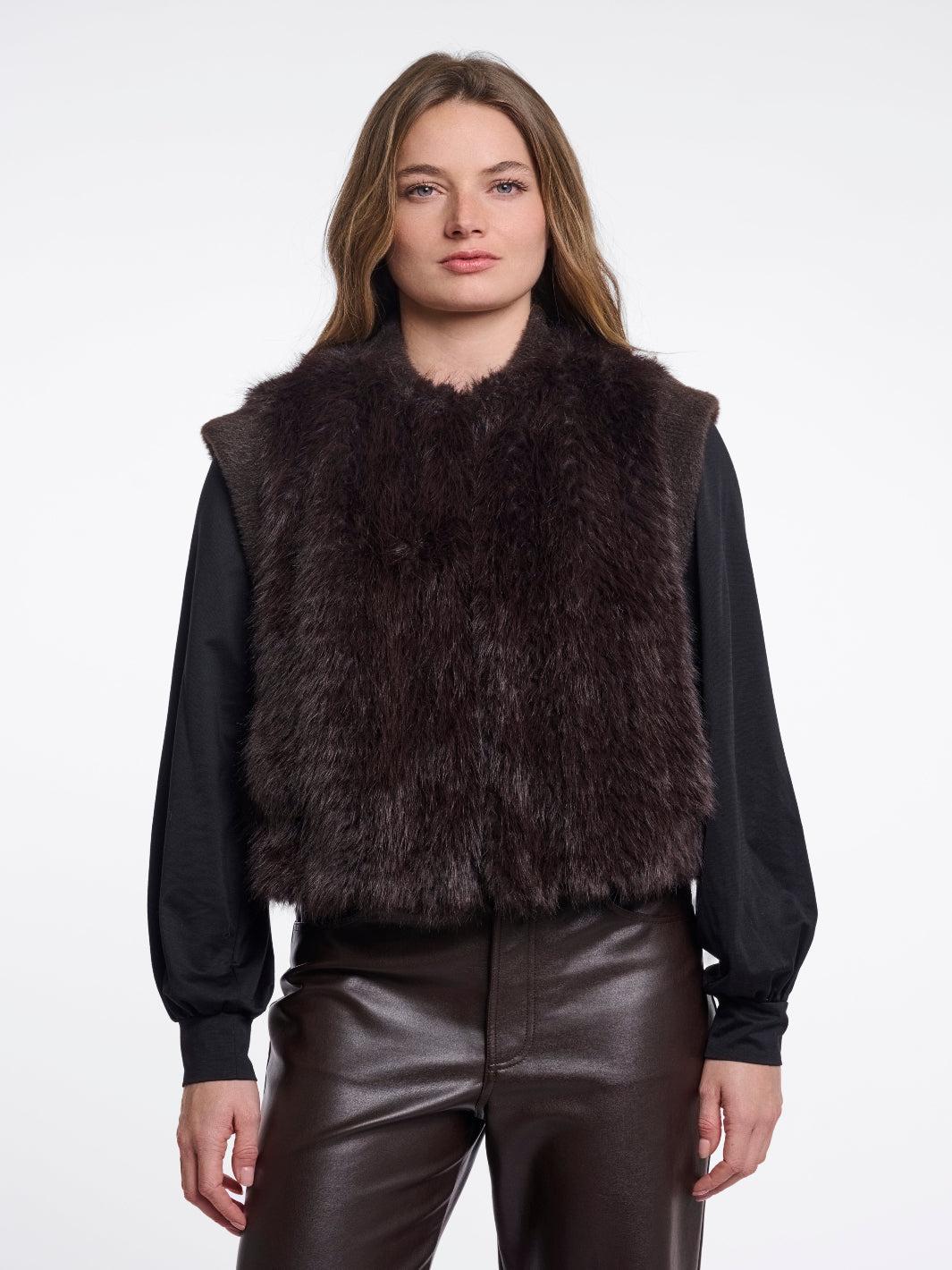 Rino & Pelle Alvita Waistcoat In Dark Brown-Nicola Ross