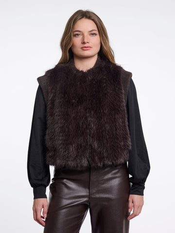 Rino & Pelle Alvita Waistcoat In Dark Brown-Nicola Ross
