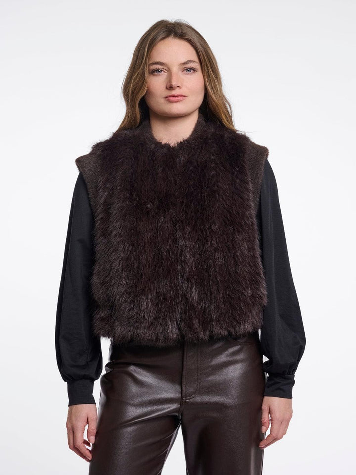 Rino & Pelle Alvita Waistcoat In Dark Brown-Nicola Ross