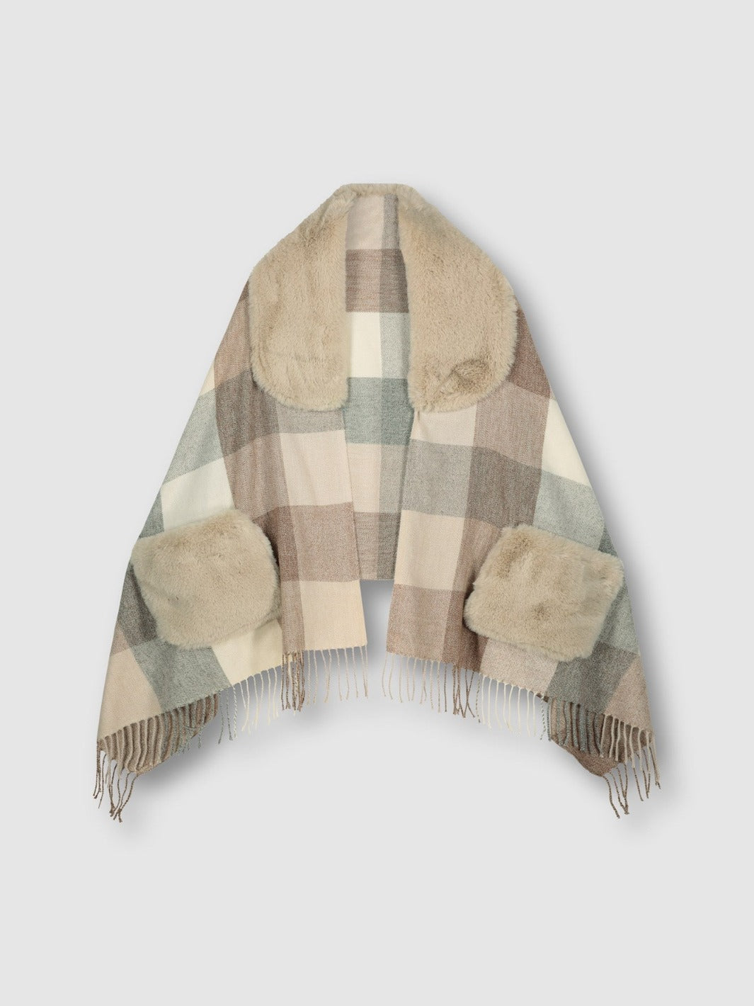 Rino & Pelle Apollo Poncho In Natural-Nicola Ross