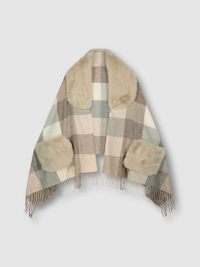 Rino & Pelle Apollo Poncho In Natural-Nicola Ross