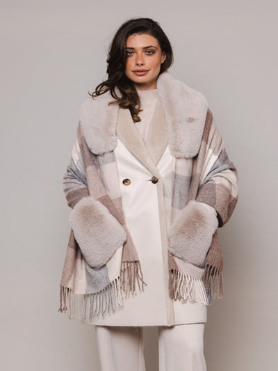 Rino & Pelle Apollo Poncho In Natural-Nicola Ross