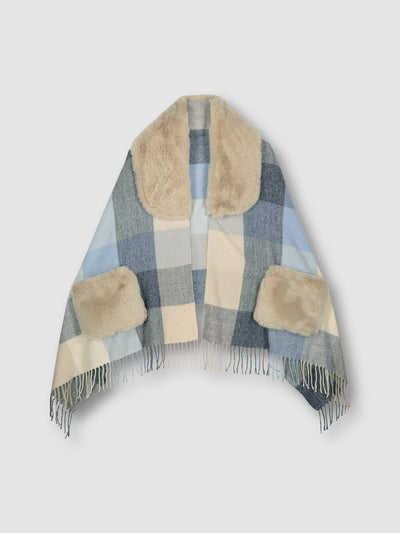 Rino & Pelle Apollo Poncho In Navy-Nicola Ross