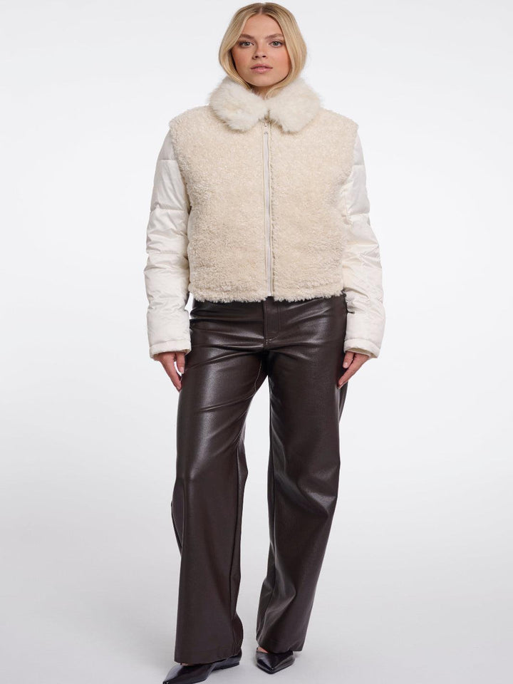 Rino & Pelle Balbo Faux Shearling Jacket In Birch-Nicola Ross