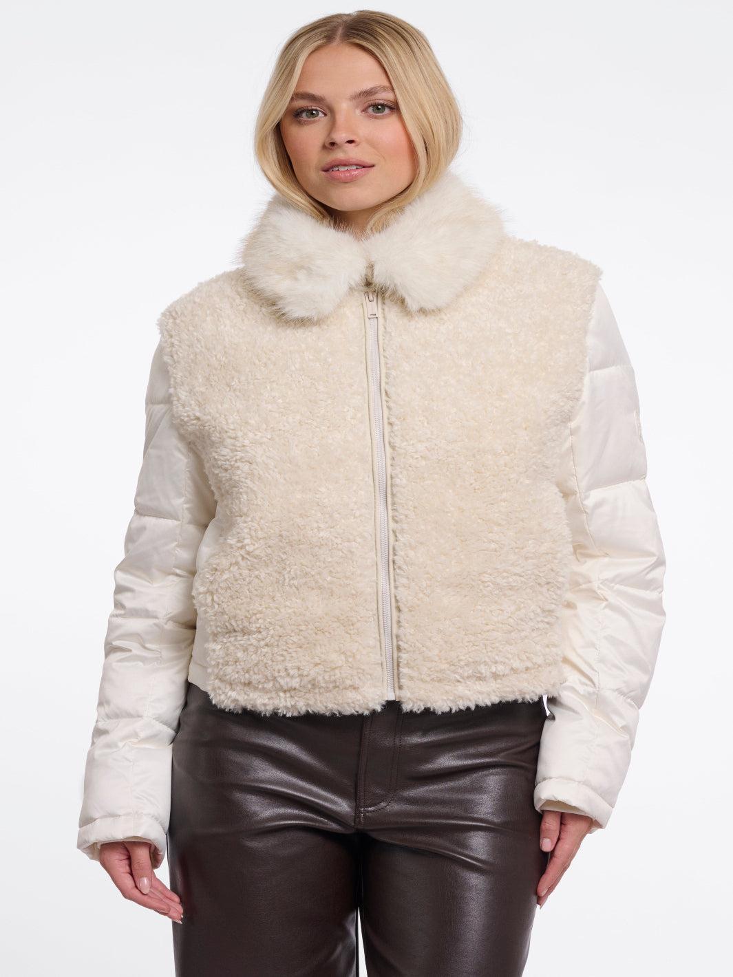 Rino & Pelle Balbo Faux Shearling Jacket In Birch-Nicola Ross